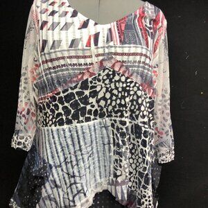 Picadilly Canada XL black, white and red top